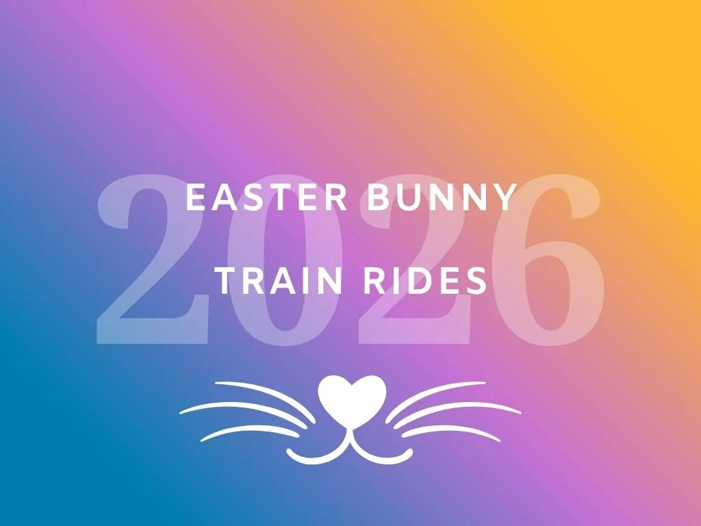 Easter Bunny themed train ride artwork from the New York and Lake Erie Railroad