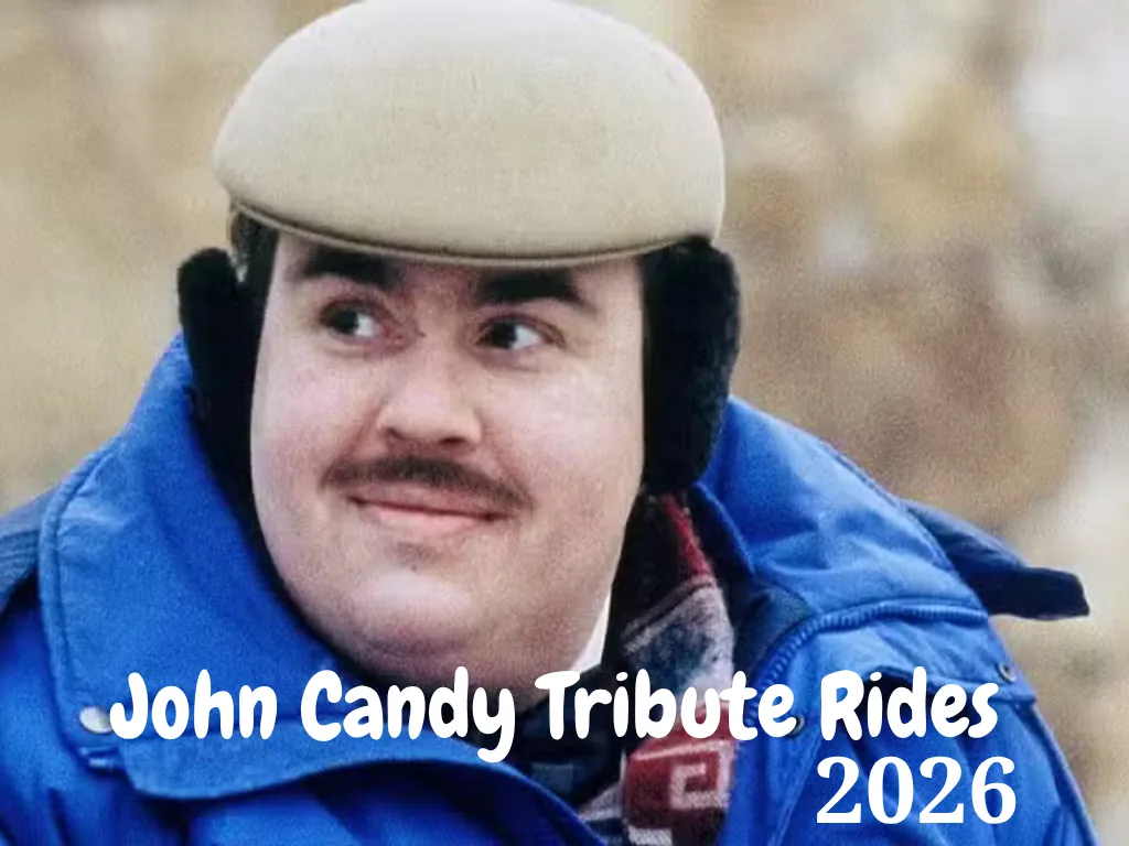 John Candy Tribute Rides promotional artwork from the New York and Lake Erie Railroad